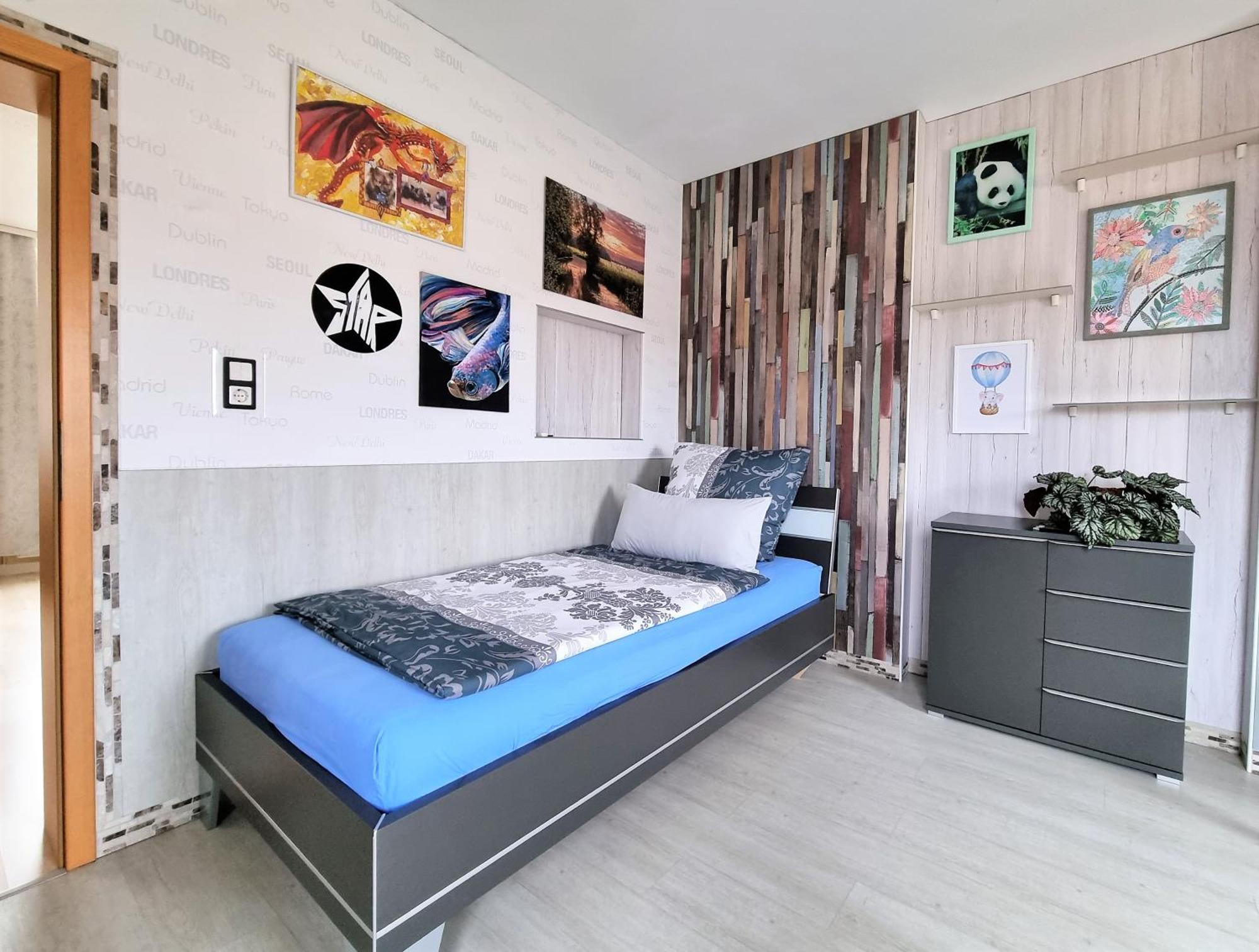 Apartment Bayreuth, 4 Zimmer Ferienwohnung im Haus mit Kunst, WLAN, Küche, Parkplatz Exterior foto